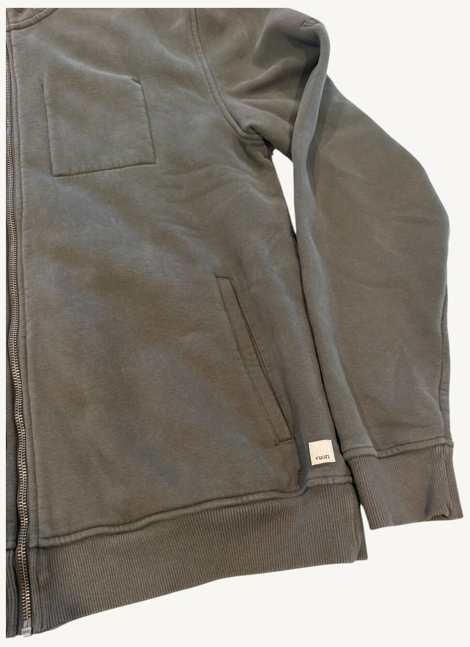 Vuori Seaside Full Zip Hoodie Men’s Lake Green Organic Cotton V242 - Picture 5 of 13